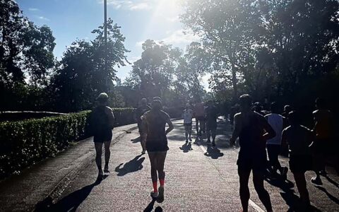 充滿穿透力的陽光帶領著跑者們踏上幸福道路